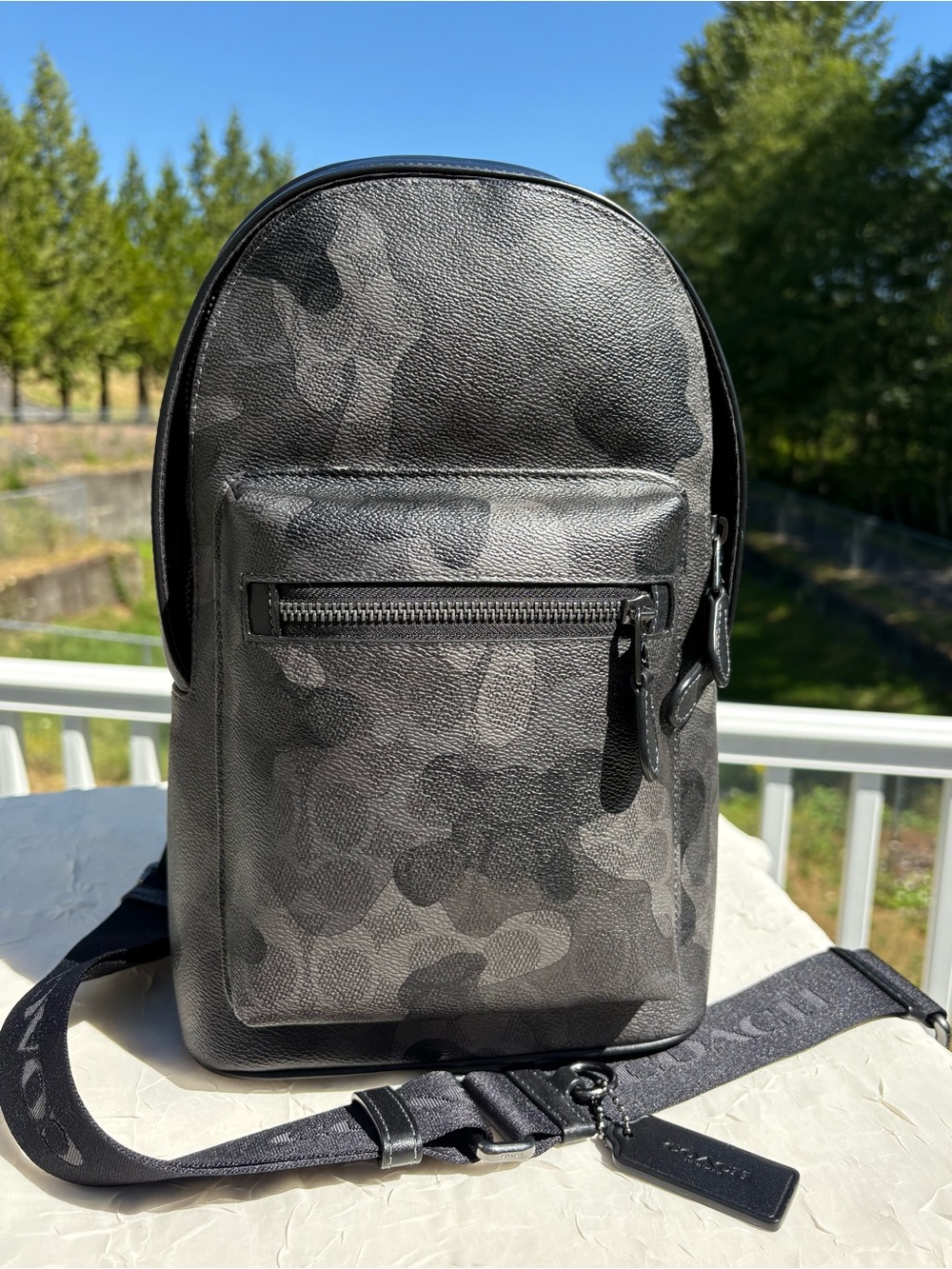 COACH West Pack In Signature Grey Camo Print CW312
